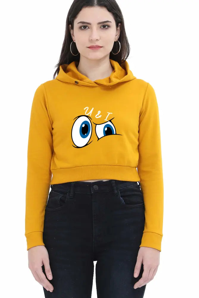 Non AOP Women EyeCatcher Crop Hoodie Whozbrand