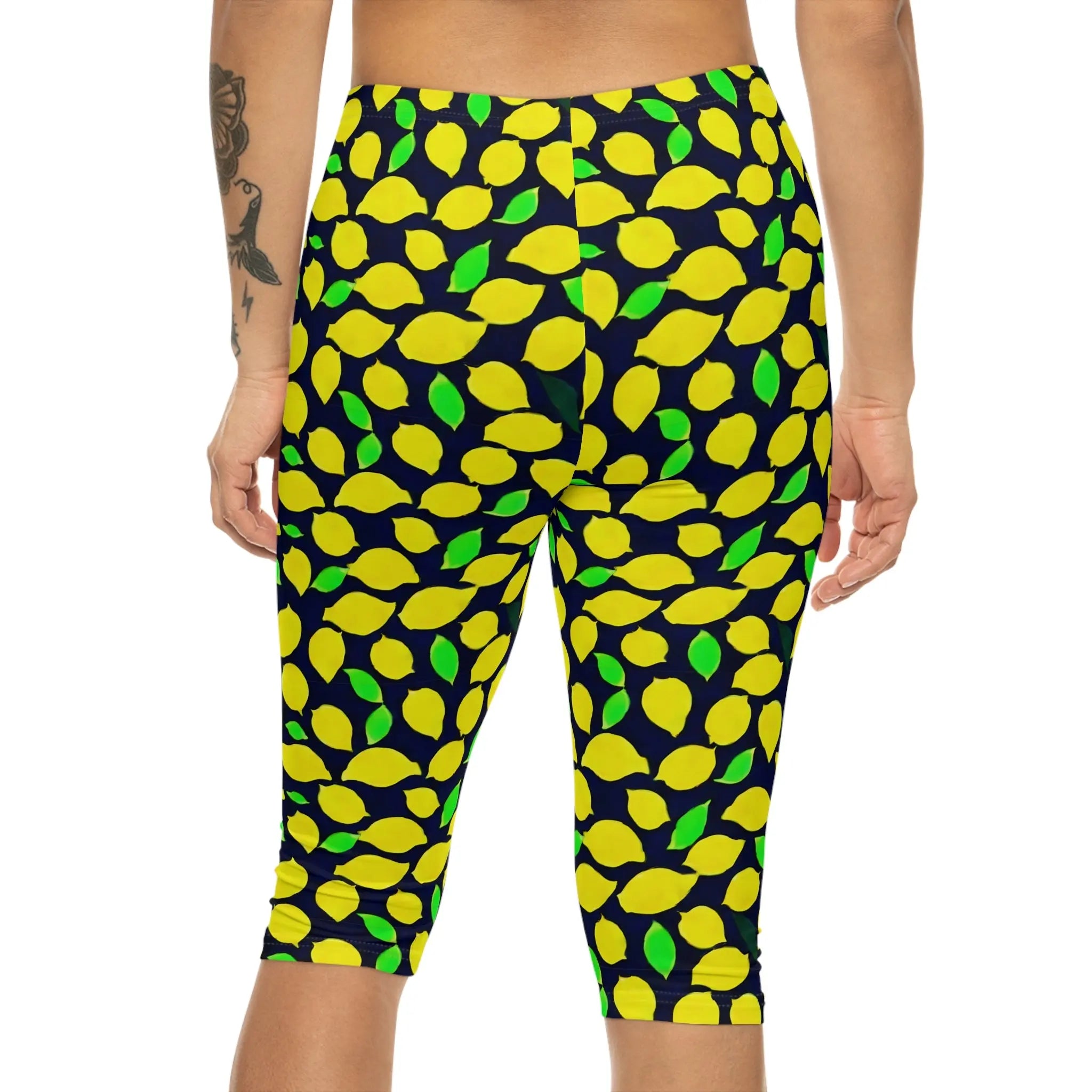 AOP Women Citrus Twist Capri Leggings Whozbrand