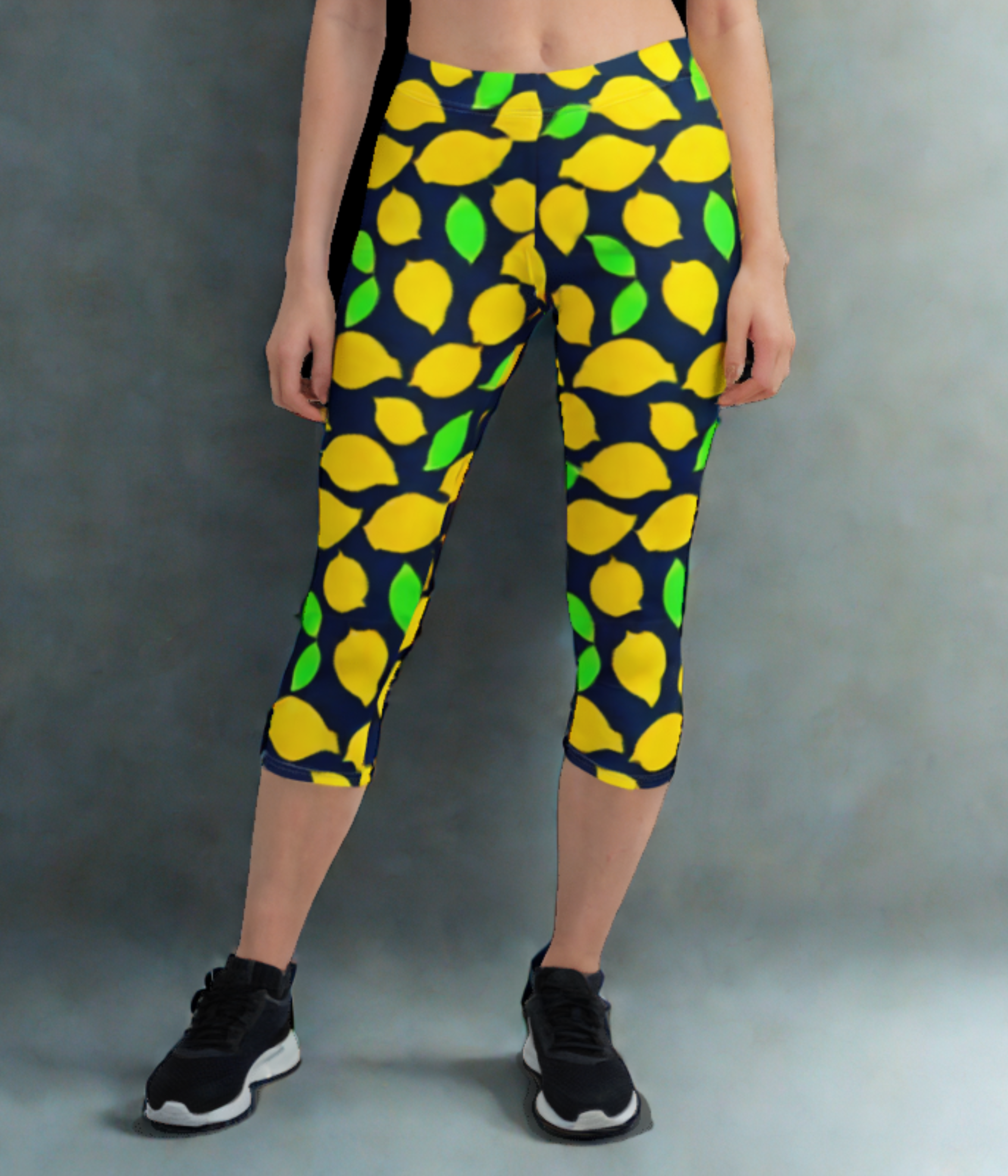 Printed Women Capri Leggings Citrus Twist Whozbrand