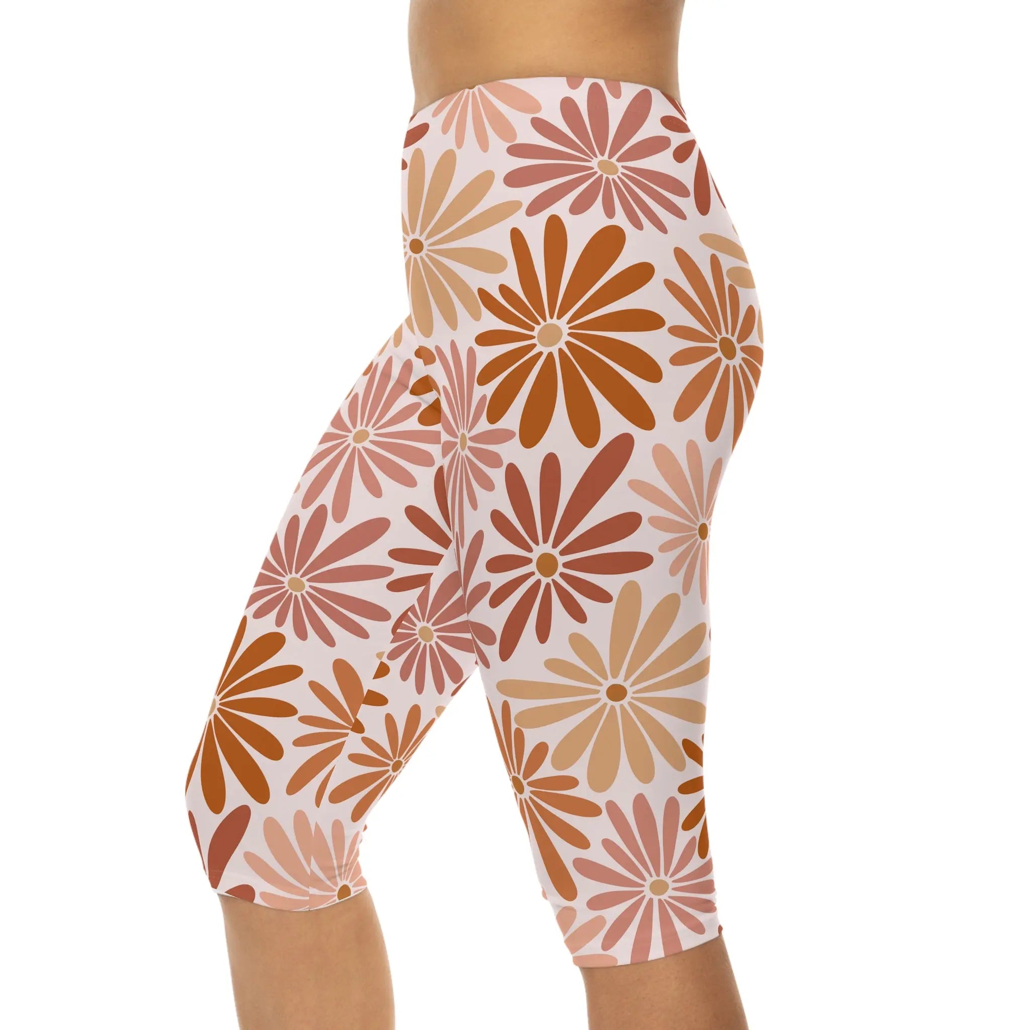 AOP Women PetalPrint Capri Leggings Whozbrand