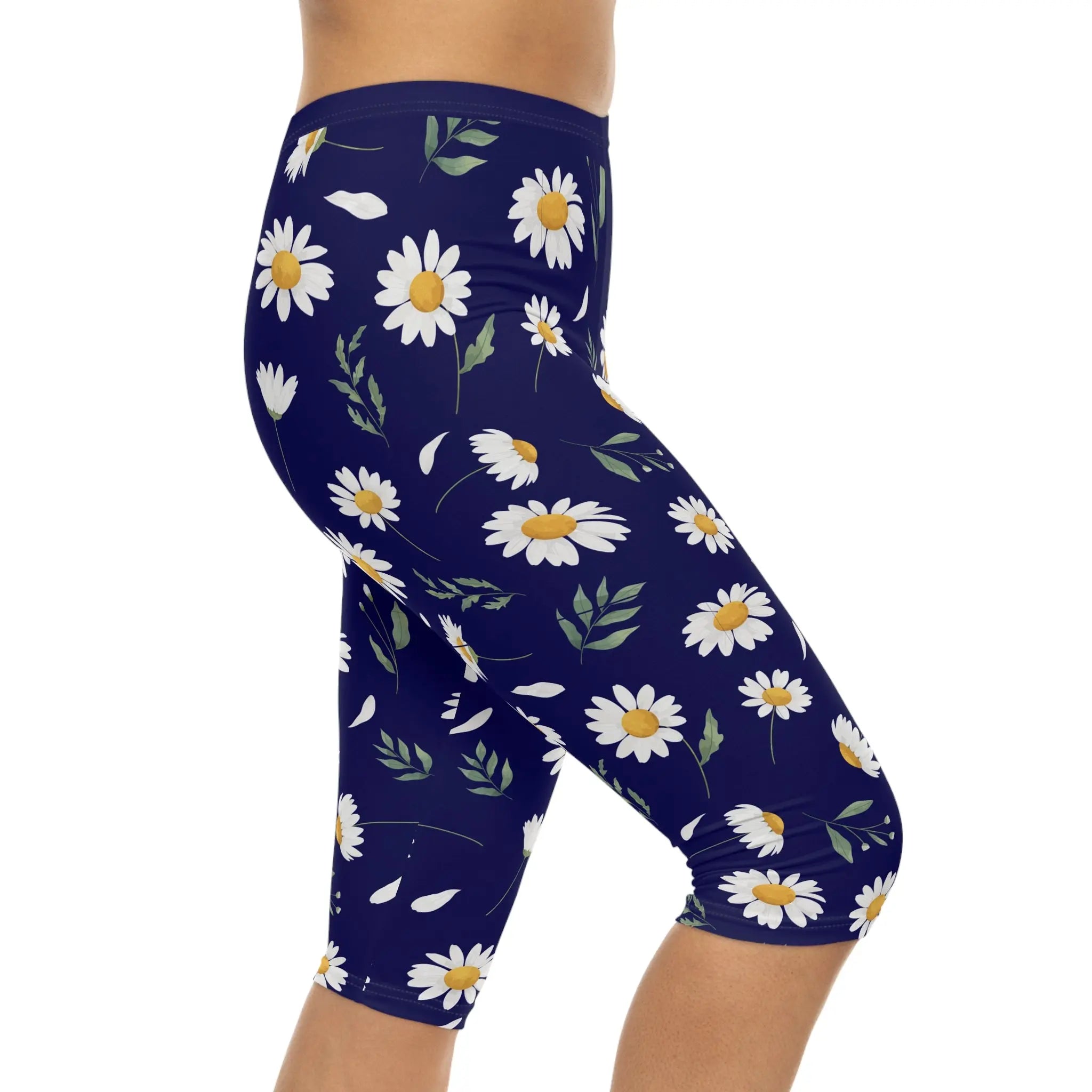 AOP Women AzureFloral Capri Leggings Whozbrand