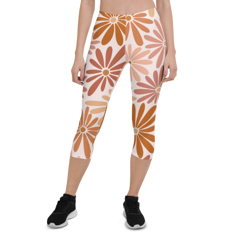 Printed Women Capri Leggings PetalPrint Whozbrand