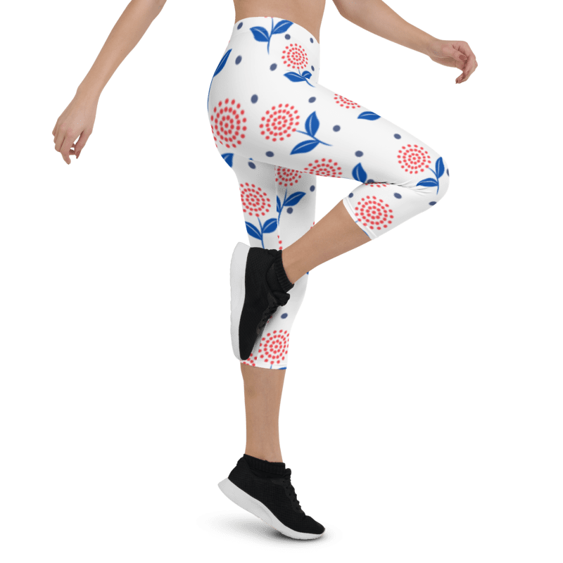 AOP Women PetalCharm Capri Leggings Whozbrand