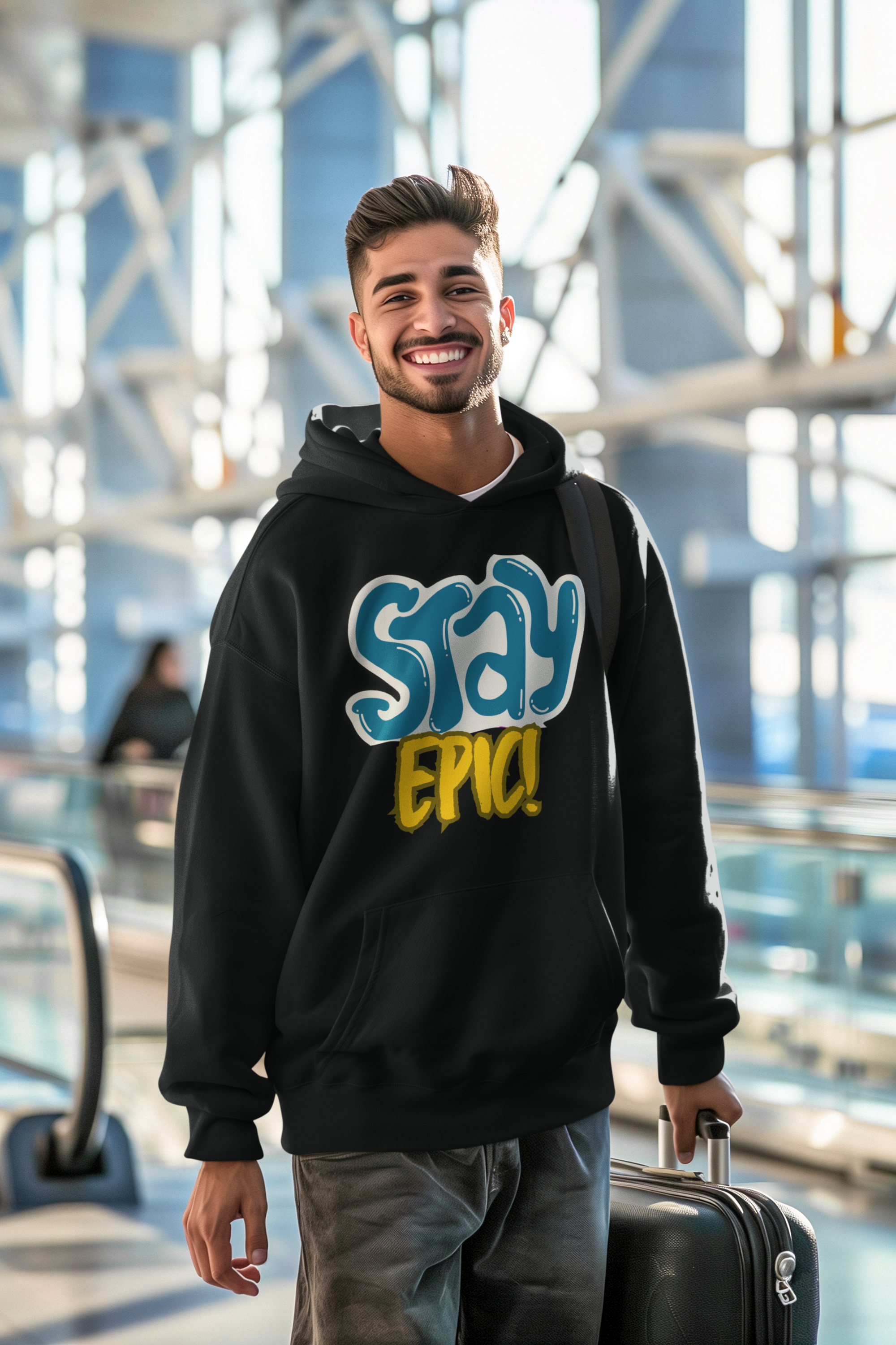Non AOP Men HeroicVibes Oversized Hooded Sweatshirt Whozbrand