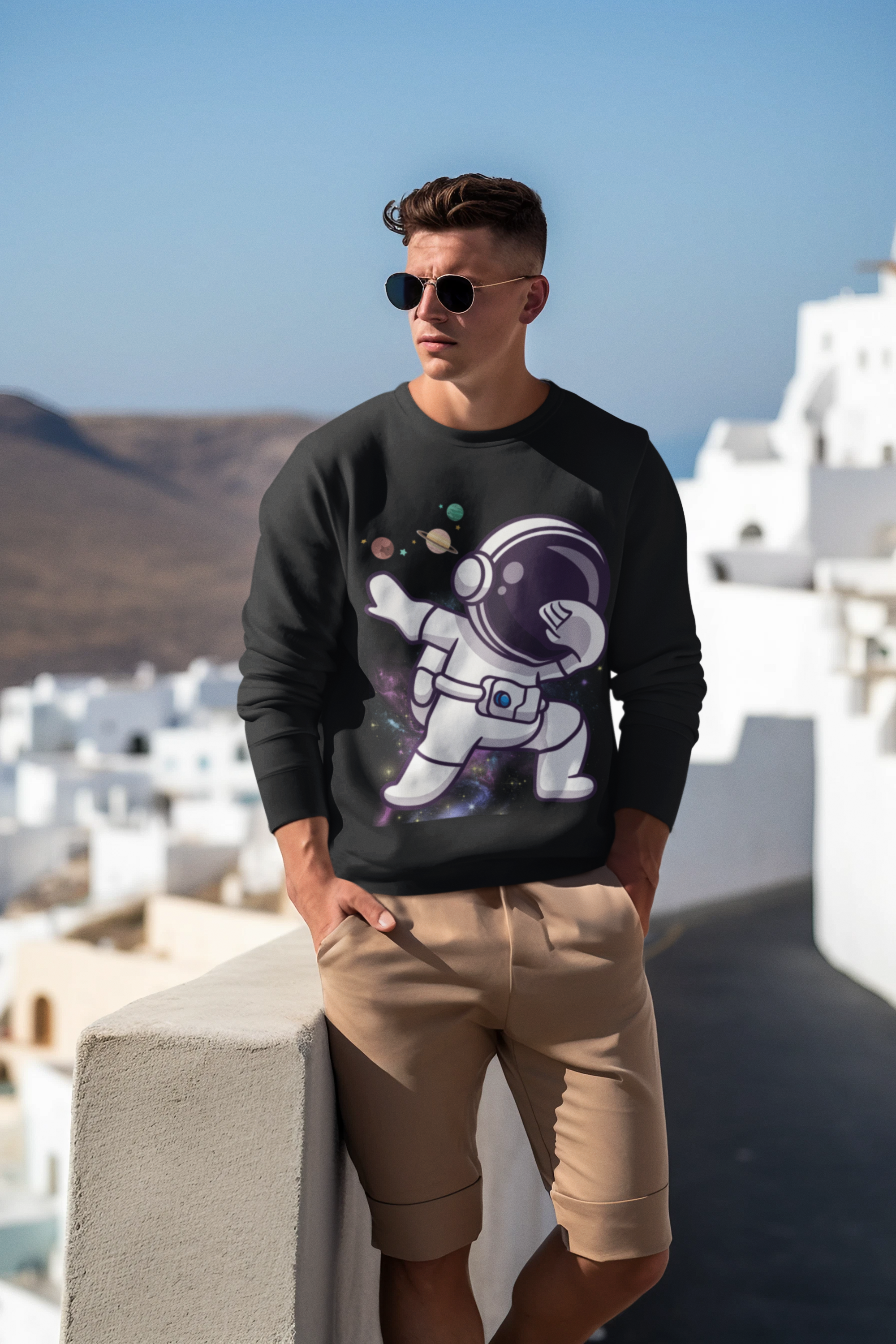 Non AOP Men AstroVoyage Oversized Sweatshirt Whozbrand
