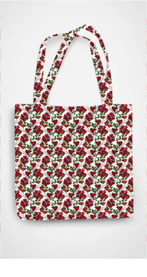 AOP Accessories Scarlet Garden Tote Bag Zipper Whozbrand