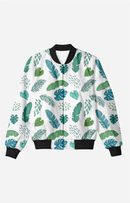 AOP Men Tropical Leafscape Bomber Jacket Whozbrand