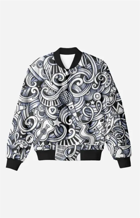 AOP Men Harmonic Apparatus Bomber Jacket