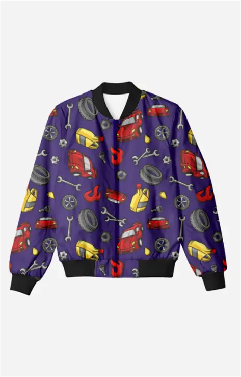 AOP Men Cartoon Craze Bomber Jacket