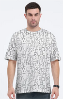AOP Men Noir Alphabet Oversized Tshirt Whozbrand