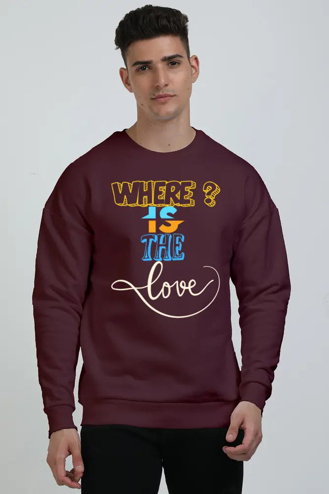 Men Affectionate Embrace Oversized Sweatshirt