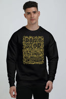 Non AOP Men Blossom Noir Oversized Sweatshirt Whozbrand