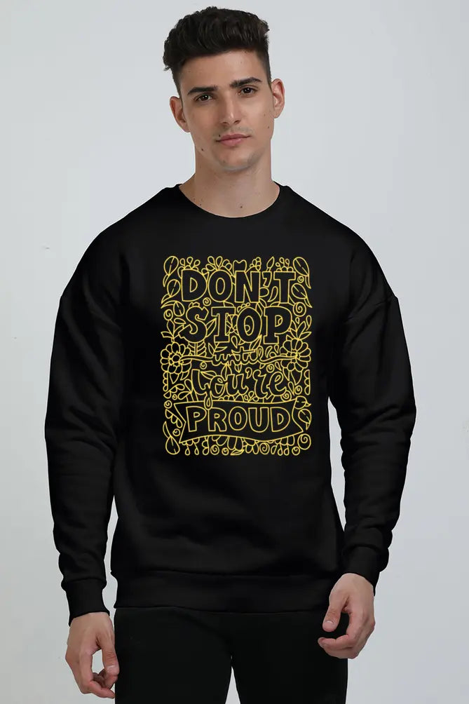 Men Blossom Noir Oversized Sweatshirt