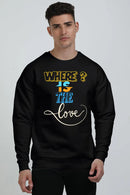 Non AOP Men Affectionate Embrace Oversized Sweatshirt Whozbrand