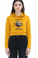 Non AOP Women Feathered Mystery Crop Hoodie Whozbrand