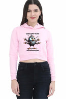 Non AOP Women Feathered Mystery Crop Hoodie Whozbrand