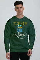 Non AOP Men Affectionate Embrace Oversized Sweatshirt Whozbrand