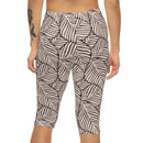 AOP Women TropicalPalm Capri Leggings Whozbrand