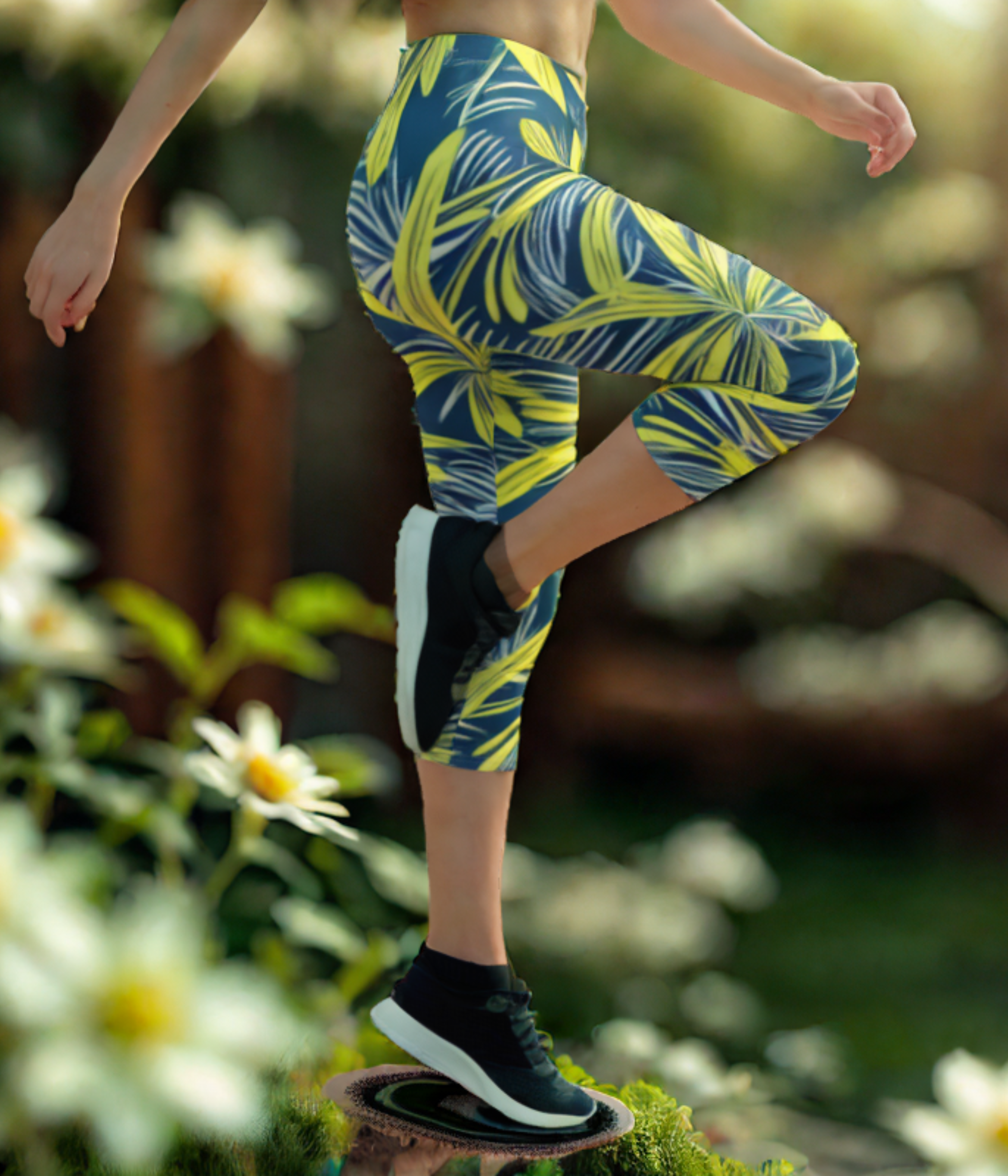 Printed Capri Leggings Tropical Breeze