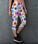 AOP Women FloralChic Capri Leggings Whozbrand