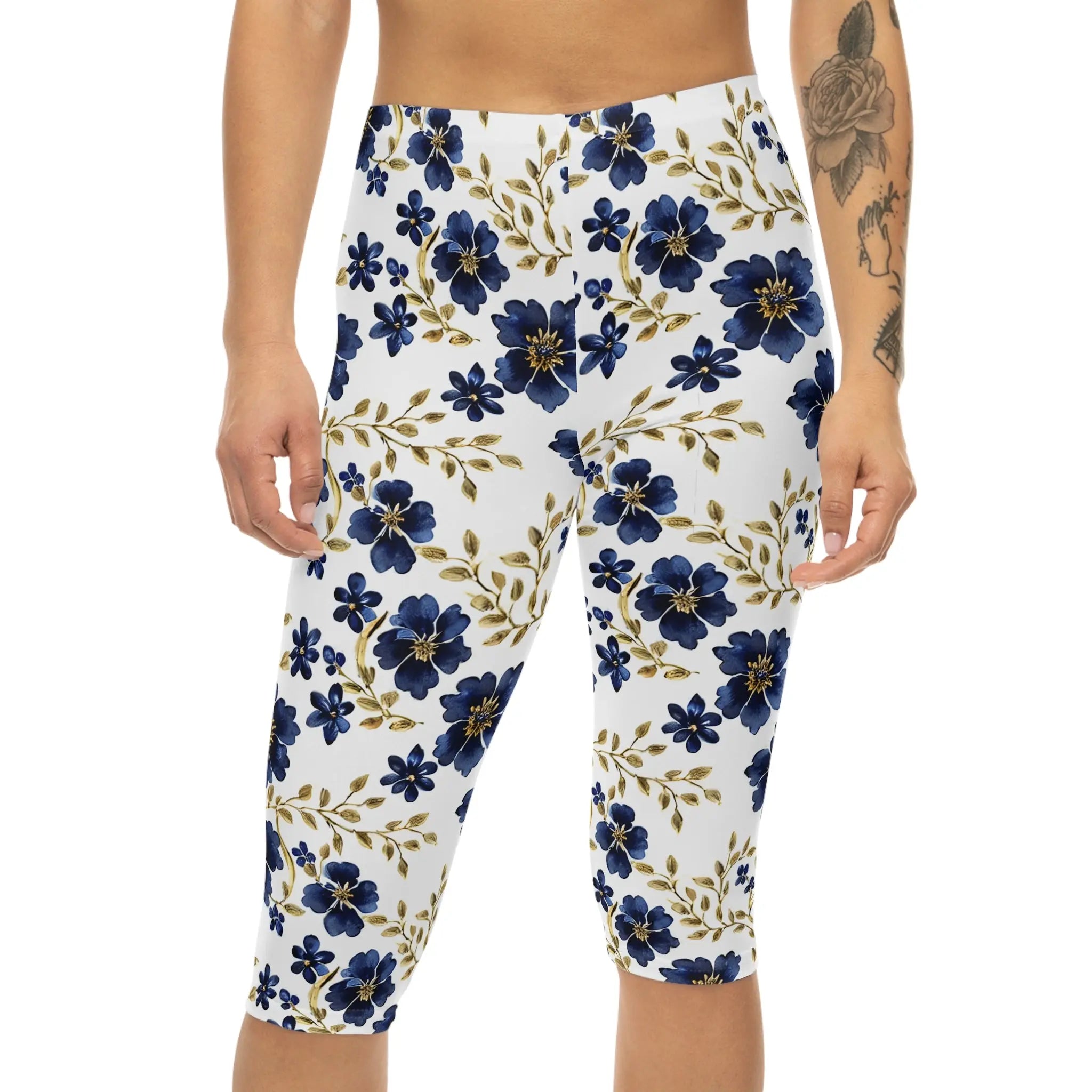 AOP Women Midnight Serenity Capri Leggings Whozbrand