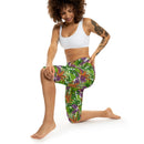 AOP Women Leaf Garden Capri Leggings Whozbrand