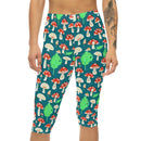 AOP Women Mushroom Grove Capri Leggings Whozbrand