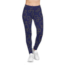 AOP Women Golden Blueprints Leggings Whozbrand