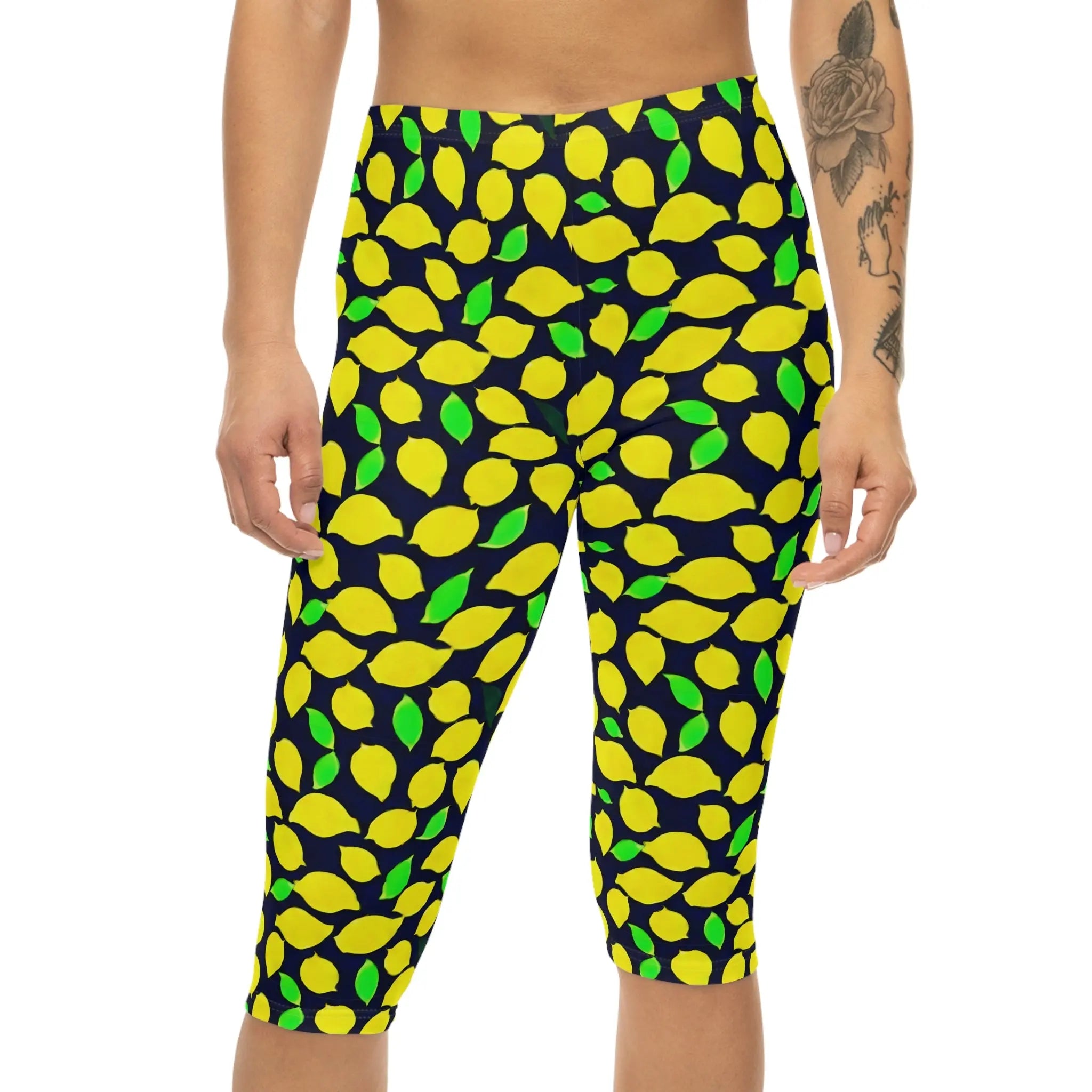AOP Women Citrus Twist Capri Leggings Whozbrand