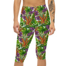 AOP Women Leaf Garden Capri Leggings Whozbrand