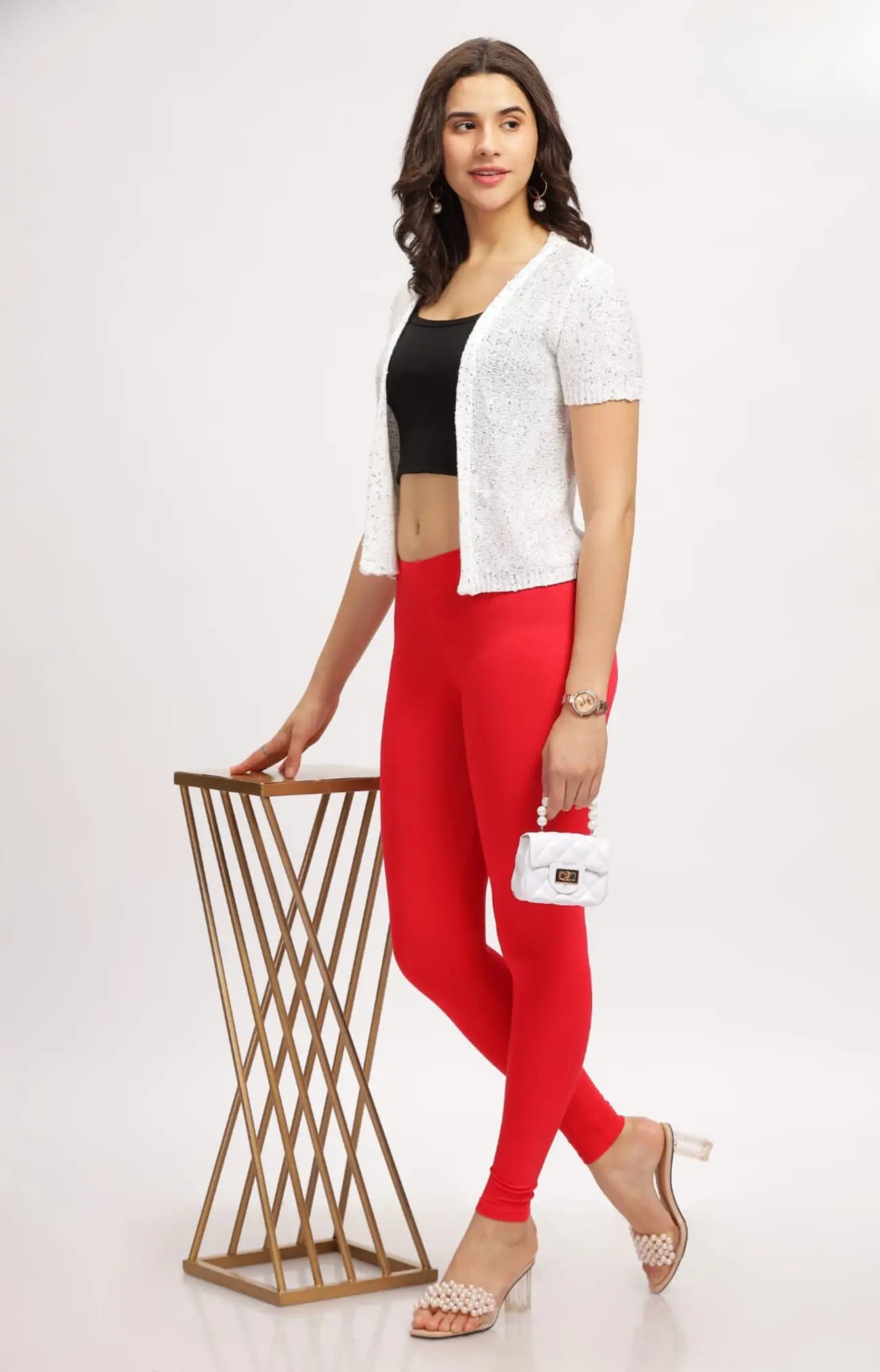 Ruby ComfortCurve Ankle Leggings - Red Whozbrand