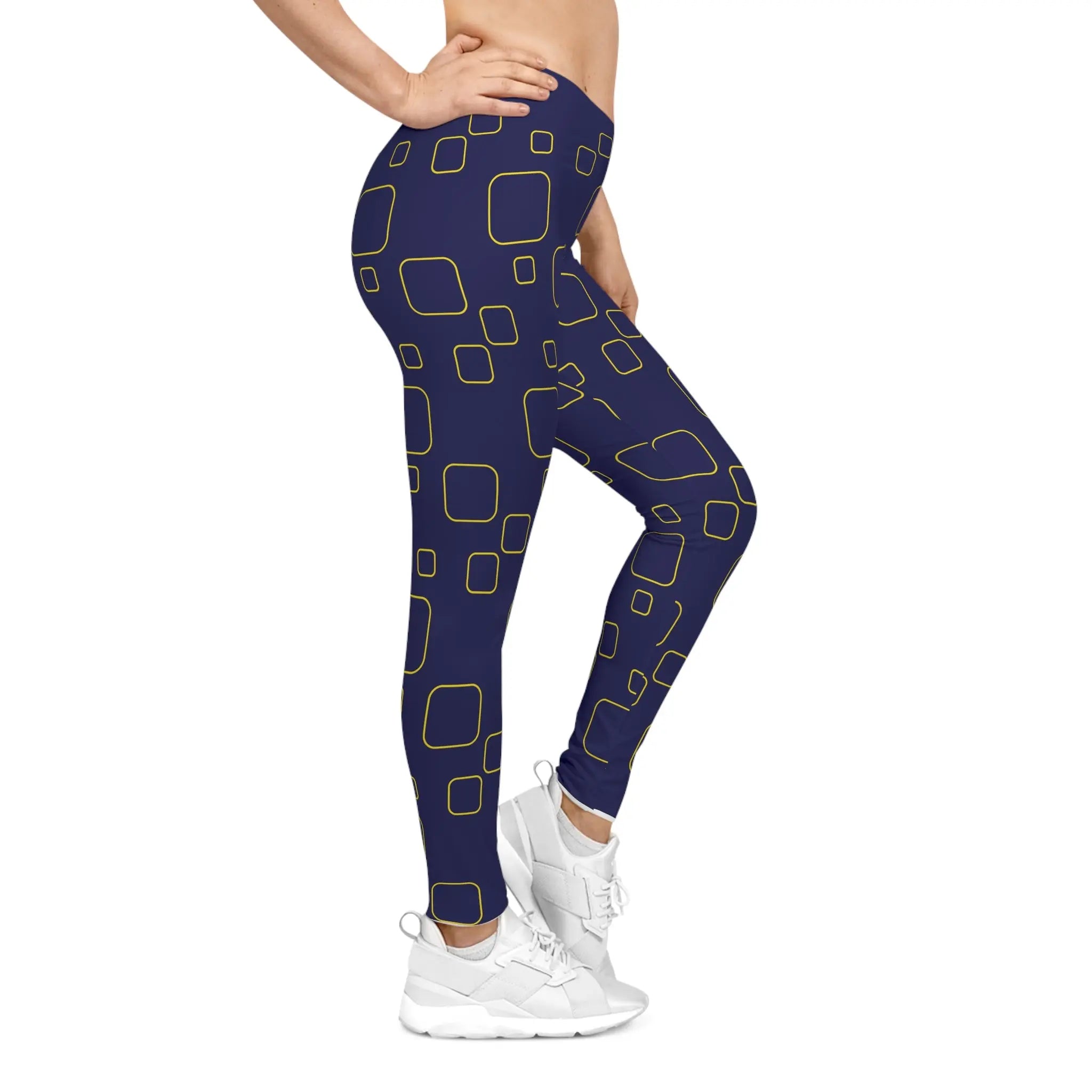 AOP Women Golden Blueprints Leggings Whozbrand