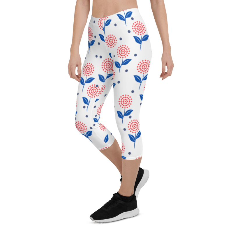 Printed Capri Leggings Petal Charm