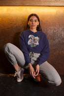Non AOP Women Floral Noir Crop Hoodie Whozbrand