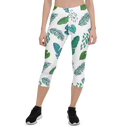 AOP Women PalmLeafPrint Capri Leggings Whozbrand