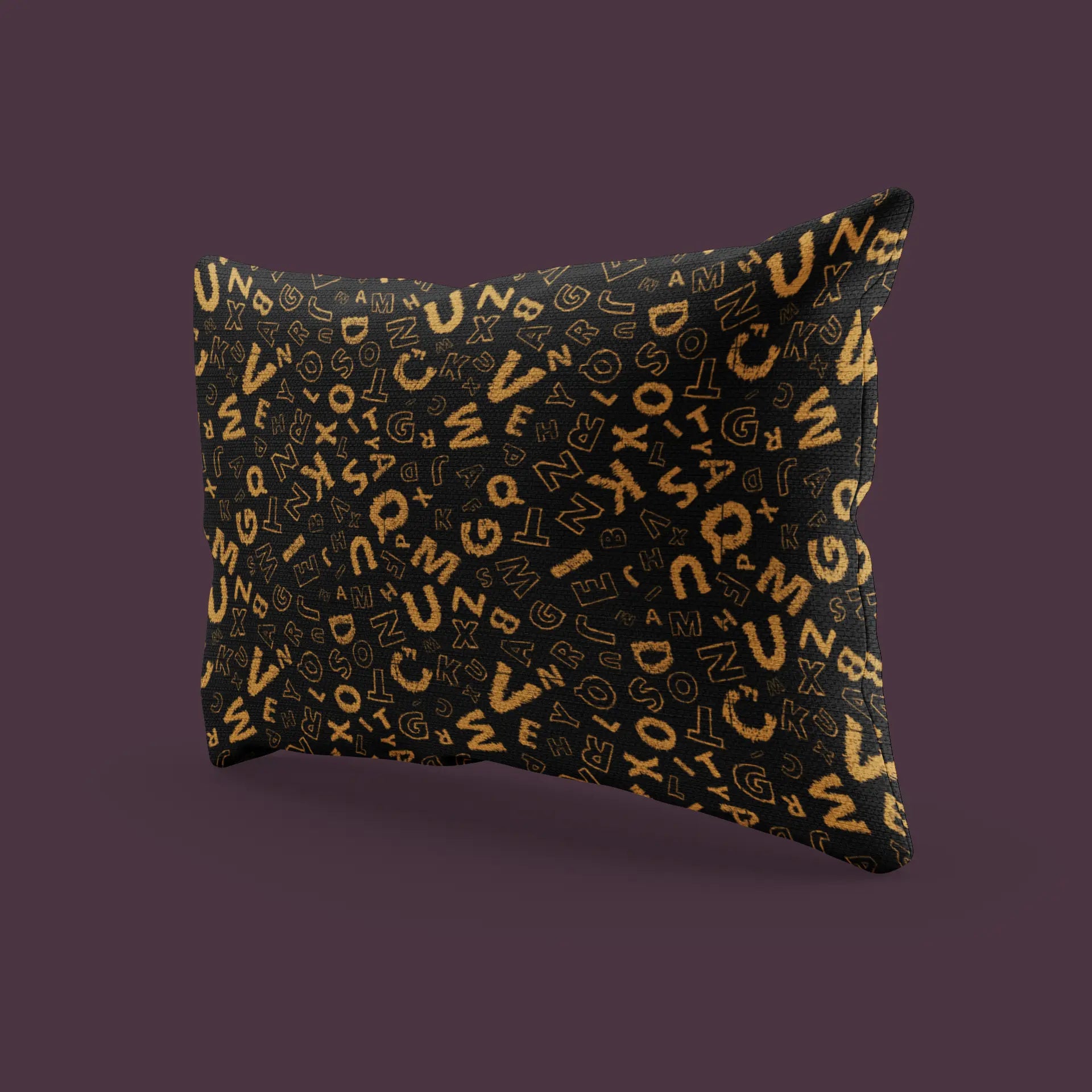 AOP Accessories Tangerine Typographic Pillow Cover