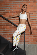 AOP Women FloraLeaf Leggings Whozbrand