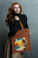 AOP Accessories Sunset Palms Tote Bag Zipper Whozbrand