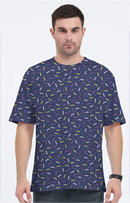 AOP Men Vibrant Pencil Pattern Oversized Tshirt Whozbrand