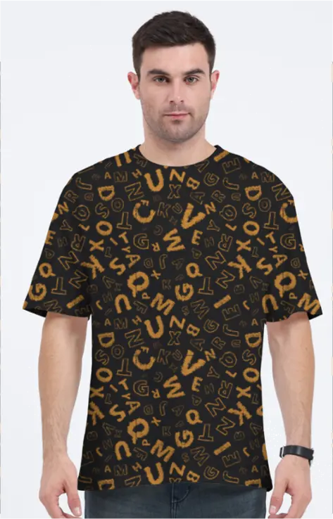 AOP Men Onyx Fusion Oversized Tshirt