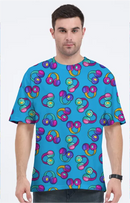 AOP Men Headphone Pattern Oversized Tshirt Whozbrand