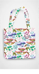 AOP Accessories Mushroom Forest Tote Bag Zipper Whozbrand