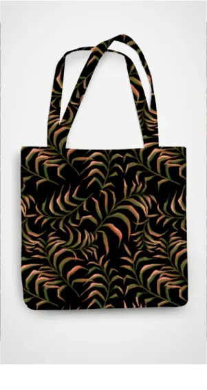 AOP Accessories Verdant Leaf Tote Bag Zipper Whozbrand