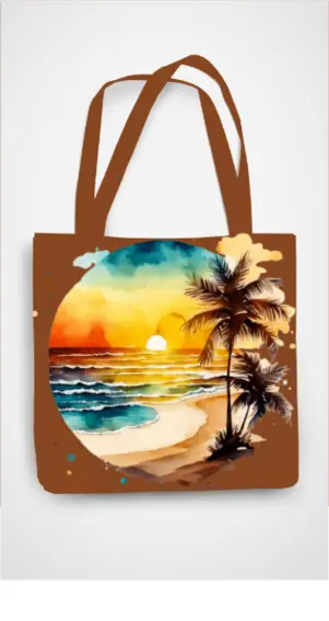 AOP Accessories Sunset Palms Tote Bag Zipper