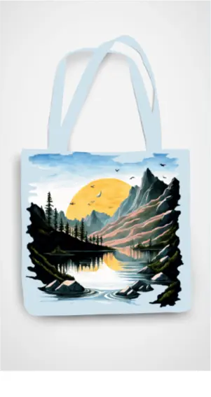 AOP Accessories Mountain Majesty Tote Bag Zipper Whozbrand