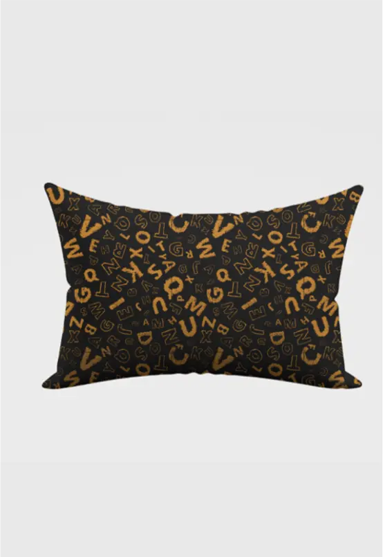 AOP Accessories Tangerine Typographic Pillow Cover Whozbrand